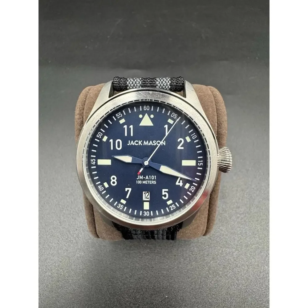 Jack Mason JM-A101-004 Pilot Watch Classical Navy Men's - Very Rare Striped Band